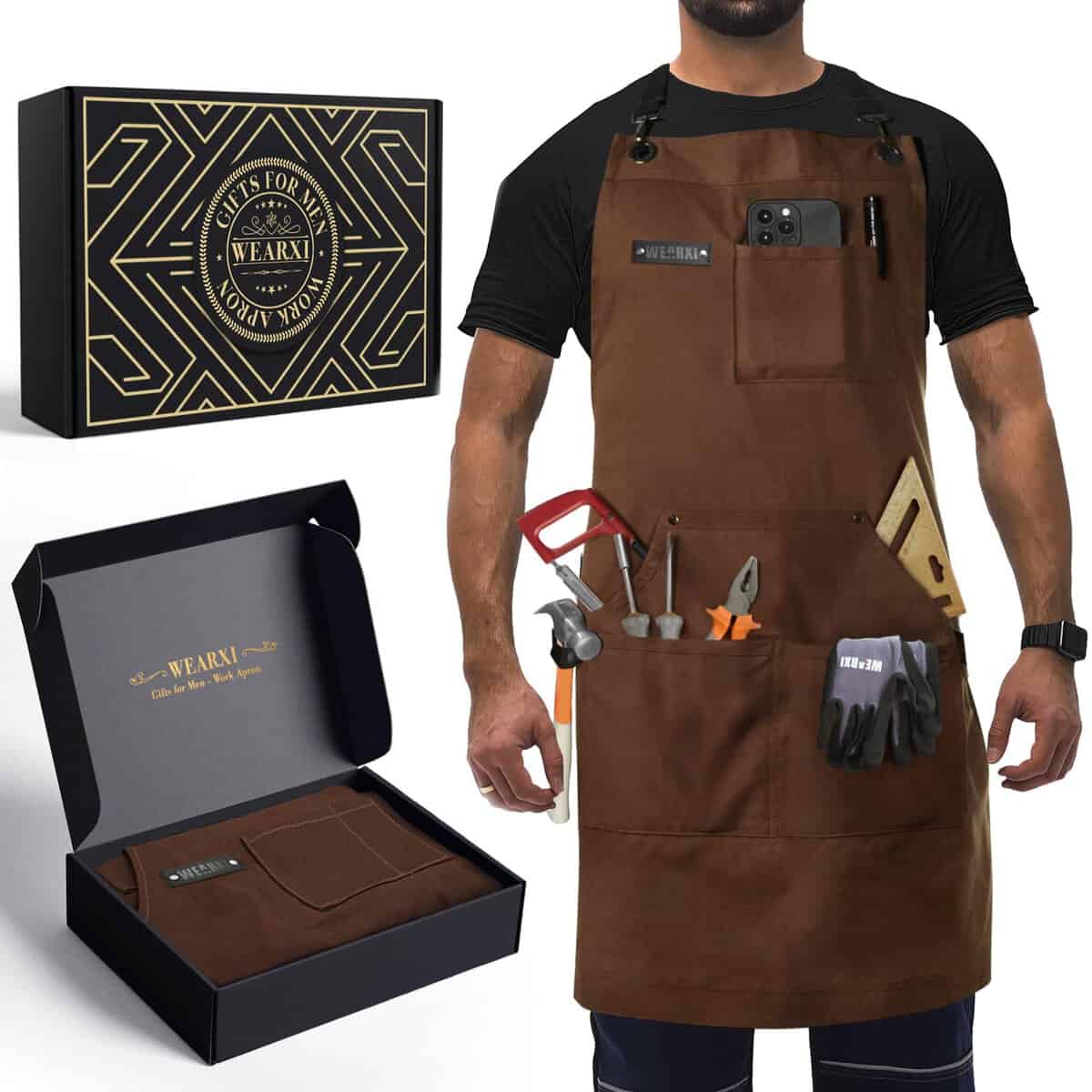 WEARXI Gifts for Men, Aprons for Men, Stocking Stuffers for Men, Mens Gifts for Christmas, Mens Stocking Stuffers for Adults, Gifts for Dad/Boyfriend/Him/Husband, Dad Gifts for Men Who Have Everything