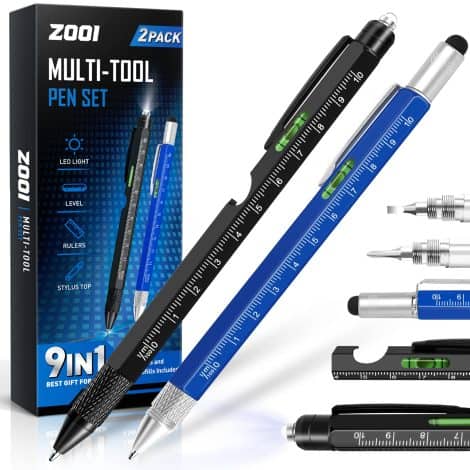 ZOOI Gift Set: 9-in-1 Multifunctional Pen – Perfect Christmas present for Dad, Grandpa, or Husband. Unique and useful!