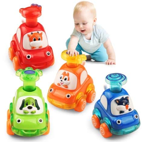 ALASOU Animal Car Baby Toys – Perfect First Birthday Gift for 1-2 Year Old Boys!