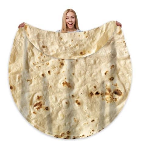 Funny Food Tortilla Blanket – Super cozy, realistic design, perfect for adults and kids. A unique, personalized novelty gift.