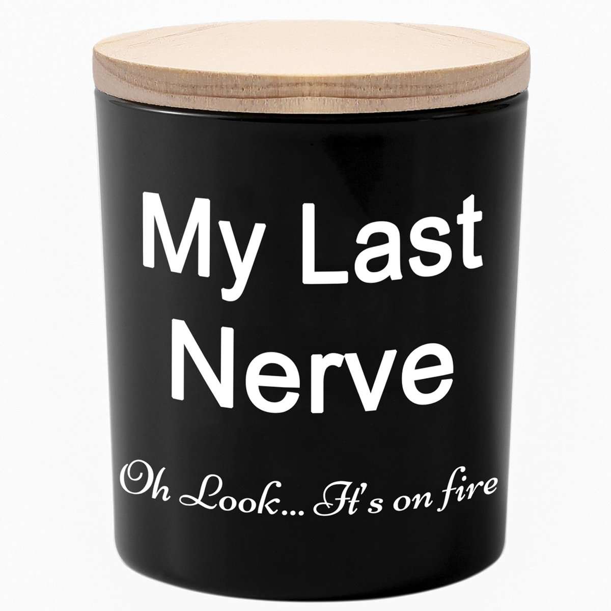 Candles Gifts for Men Funny Unique My Last Nerve Candle Friend Gift for Christmas Birthday Stocking Stuffers for Men Novelty Sandalwood Scented Soy Candle