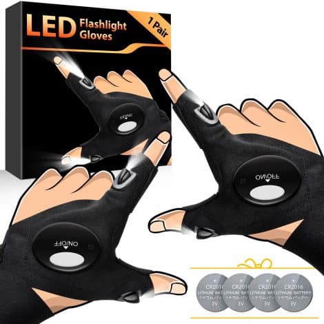 HANPURE Light-Up Gloves – Practical and Cool Gift for Dad, Husband, or Boyfriend. Perfect for Repairs, Fishing, Camping.