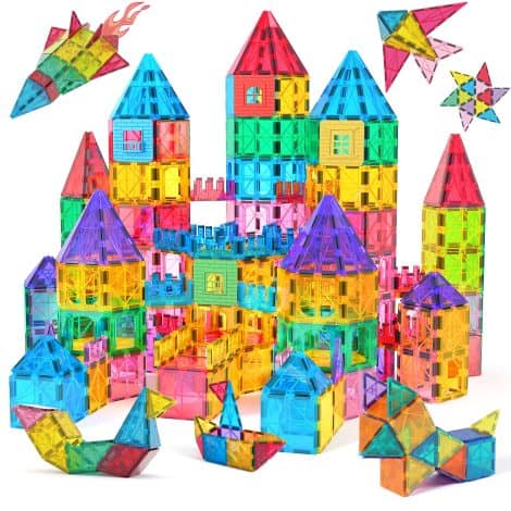 Jasonwell Magnetic Tiles: Fun 3D Magnet Building Blocks, Ideal STEM Toy Gift for Kids 3-10 Years.