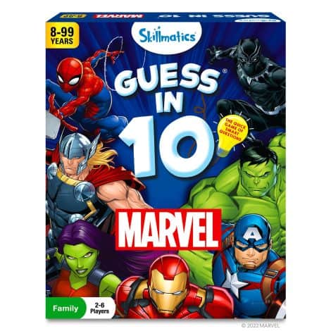 Skillmatics Card Game – Marvel Guess in 10: Fun game for everyone, featuring beloved Marvel characters. Great stocking stuffer or gift for ages 8 and up.