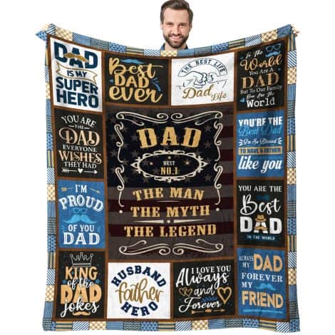 SIKLTY Holiday Dad Gifts Cozy Throw Blanket – Perfect Birthday or Christmas presents for dads who have it all!