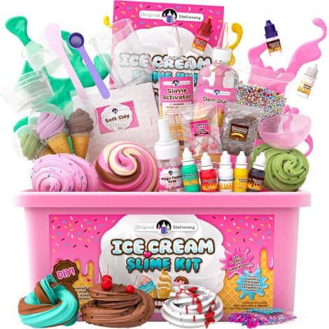 Ice Cream Slime Kit: Create delightful ice cream-themed slimes and foam slimes; perfect Christmas gift for girls 8-12.