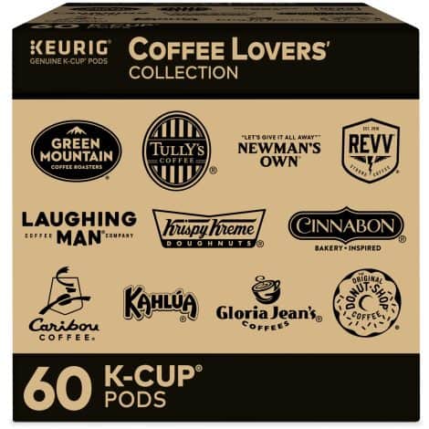 Keurig Coffee Lovers’ Collection Variety Pack: A 60-count sampler of single-serve K-Cup coffee pods.