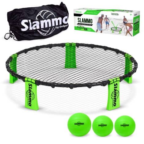 Get the GoSports Slammo Game Set for outdoor fun! Includes balls, carrying case, and rules. Perfect for all ages!