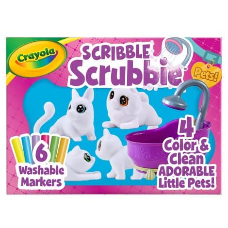 Crayola Scribble Scrubbie Pets Tub Set: Fun, washable pet care toy for girls and boys. Perfect gift for kids 3-6!