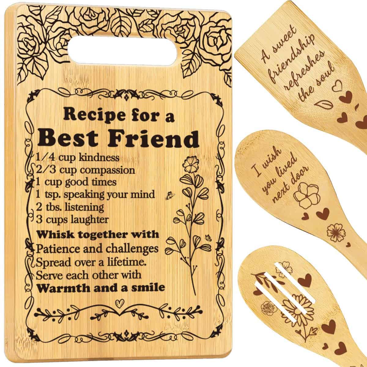 Birthday Friendship Gifts for Women Friends, Bestie Friend Gifts for Women, Gifts for Friends Female, BFF, Coworker, Bestie,Sister, Christmas Gifts Kitchen Present- Cutting Board Set