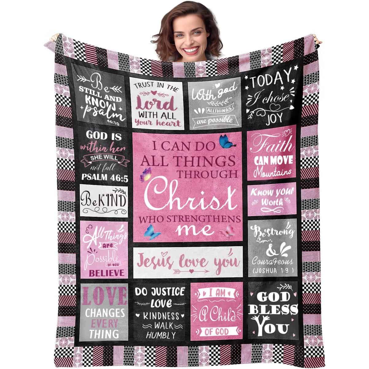 standhustle Bible Blanket Christian Sympathy Blanket Inspirational Gifts for Women Christ Jesus Loves You Blessed Soft Throw Blanket Religious Gifts for Women for Praying Faith Men Woman 50"x60"