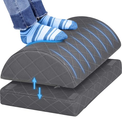 Adjustable Grey CushZone Foot Rest – Relieve Back and Hip Pain at Work or Home. Perfect Gift!