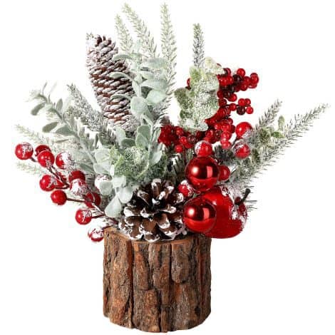 Hatisan Mini Christmas Tree, Fake Christmas Tree with Ornaments, Perfect for festive home decor, indoors or outdoors.