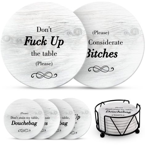 Hilarious Drink Coasters – Ideal presents for any occasion like white elephant, secret santa, or birthdays.