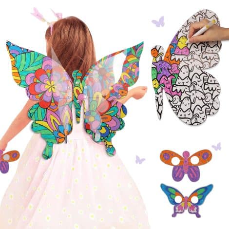 Butterfly Wings Arts and Crafts Set – Perfect Gift for Girls 3-6 Years Old, Ideal for Outdoor Play.