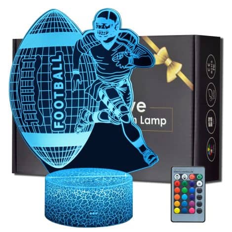 ARERG Football Night Light for Boys, 16 Color Changing Dimmable Sports Fan Lamp with Remote. Perfect gift!