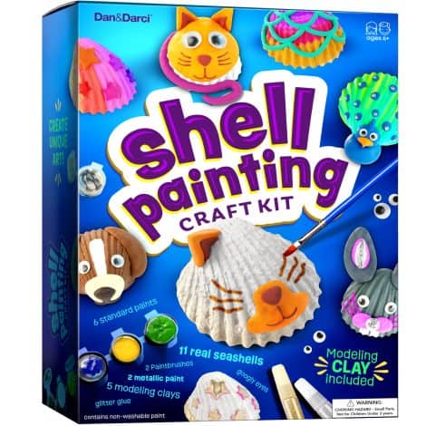 Children’s Seashell Painting Kit – Fun Craft Set for Boys and Girls – Ideal Art Gift for Ages 4-12.