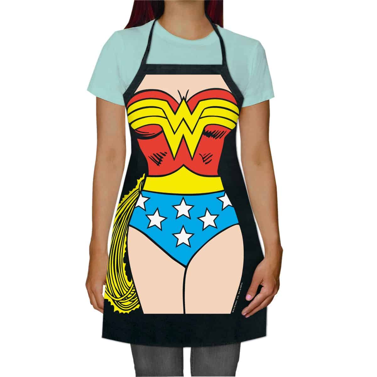 ICUP DC Comics - Wonder Woman Be The Character Adult Size 100% Cotton Adjustable Black Apron