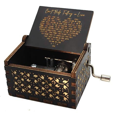 Black Antique Engraved Wood Music Box – The Perfect Gift for Your Loved Ones.