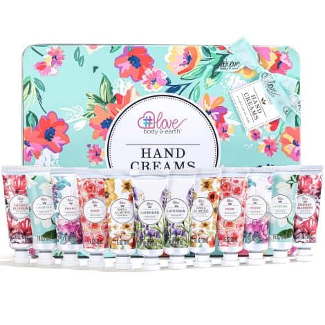 Shea Butter Hand Cream Set: 12 travel-sized packs, perfect gift for women, nourishes and hydrates dry hands.