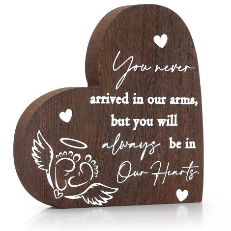 Luxekem offers thoughtful gifts for mothers who have experienced miscarriage or infant loss. Honor precious little lives with our wood heart-shaped sign.