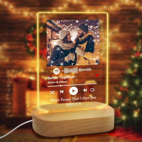 Customizable Acrylic Music Plaque: A unique, transparent gift featuring your favorite album cover and scannable code.