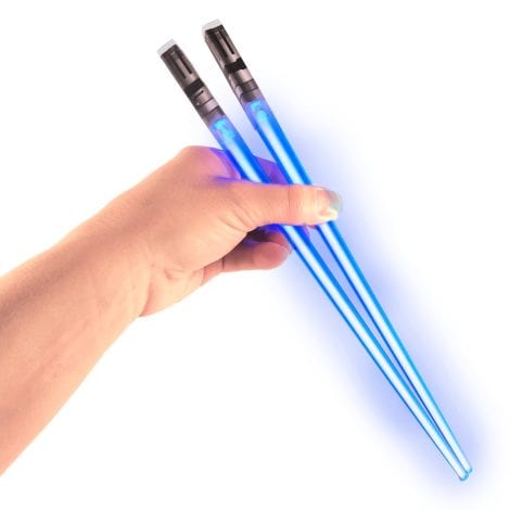 Glowing Star Wars Lightsaber Chopsticks – Reusable Lightup Sushi Utensils, Blue Pair, Set of 1.