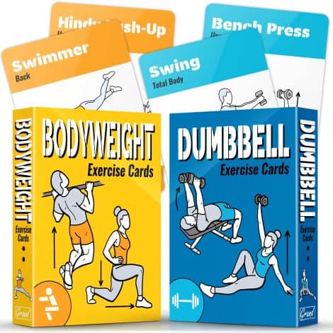 GRAND BASICS [2-PACK] Workout Cards – Large 5″ x 3.5″ Deck with 100 Exercises, Ideal for Circuit Training & Weightlifting – Fitness Cards for Everyone.