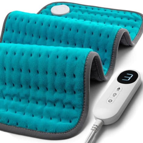 XL 12″x24″ Washable Heat Pad for Back Pain Relief, Cramps, Shoulder, Waist, and Abdomen. Great for Holidays.