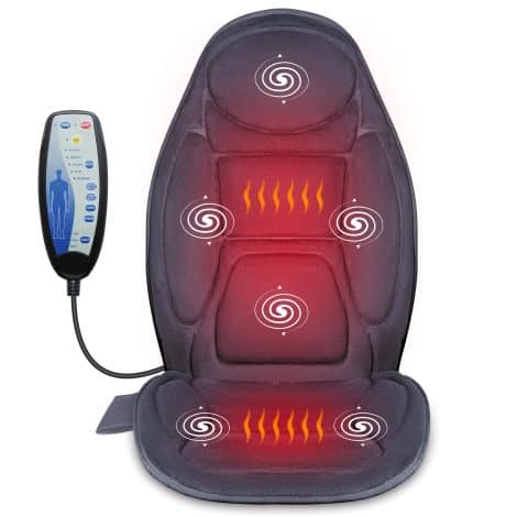 Snailax Massage Seat Cushion with Heat, 6 Vibrating Motors, 2 Heat Levels – Perfect for Home or Office.