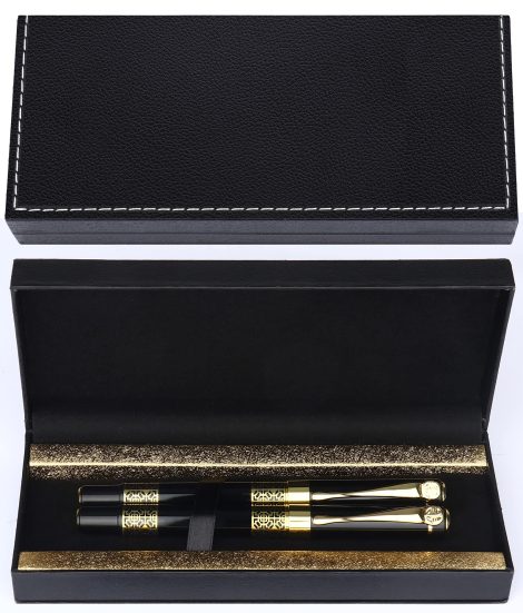 Luxe Rollerball Pen Set, Customizable Gift for Professionals, in Elegant Gift Box, with Spare Ink.