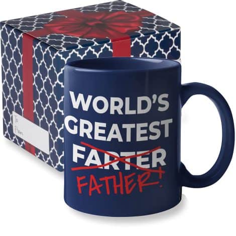 Discover hilarious gift options for Father’s Day, like the “Best Farter Ever” coffee mug, perfect for dads.