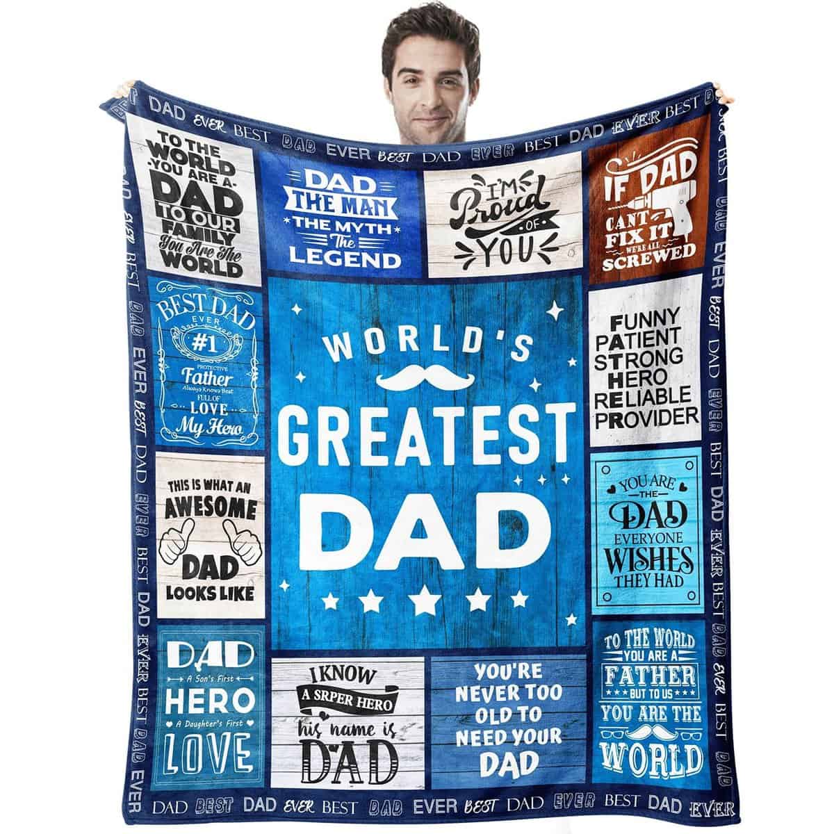 standhustle Birthday Gifts for Dad Gift for Dad from Daughter Or Son World's Greatest Dad Soft Throw Blanket Christmas Bday Present for Dad Who Wants Nothing Best Father Ever Blanket 50” X 60” for Bed Sofa