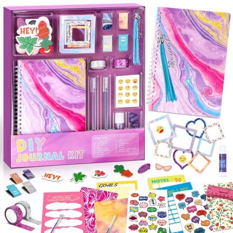 PERRYHOME Purple Journal Set – Perfect DIY Kit for Teenage Girls’ Scrapbooks, Diaries, and Birthdays (Ages 6-14+)