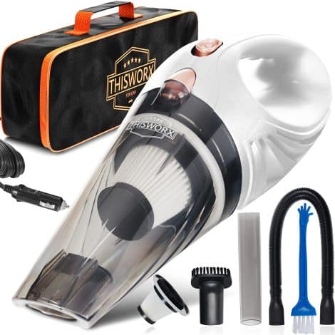 Portable and Powerful Car Vacuum Cleaner with Attachments – Ideal for Travel and RV Camper – Detaling Kit Essential