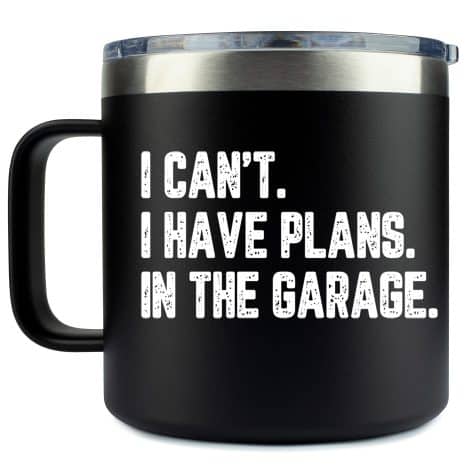 Funny “Garage Dad” Coffee Tumbler Mug – Unique Christmas gift from Daughter, Son, Husband, or Grandpa!