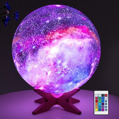 TOOGE Moon Lamp Night Light, a 5.9″ Galaxy Lamp with 16 Colors. Perfect for Teen Girls’ Birthdays or Christmas.