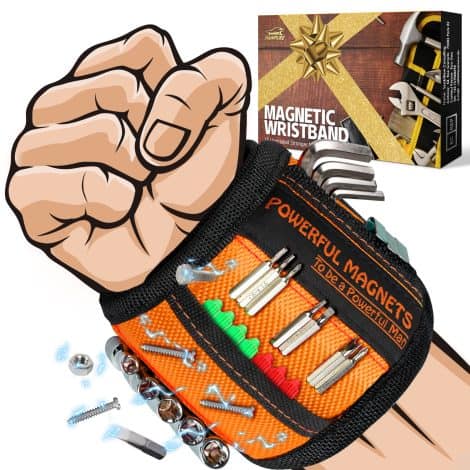 Magnetic wristband – a handy tool for men, perfect for holding screws and a great gift idea for dad.