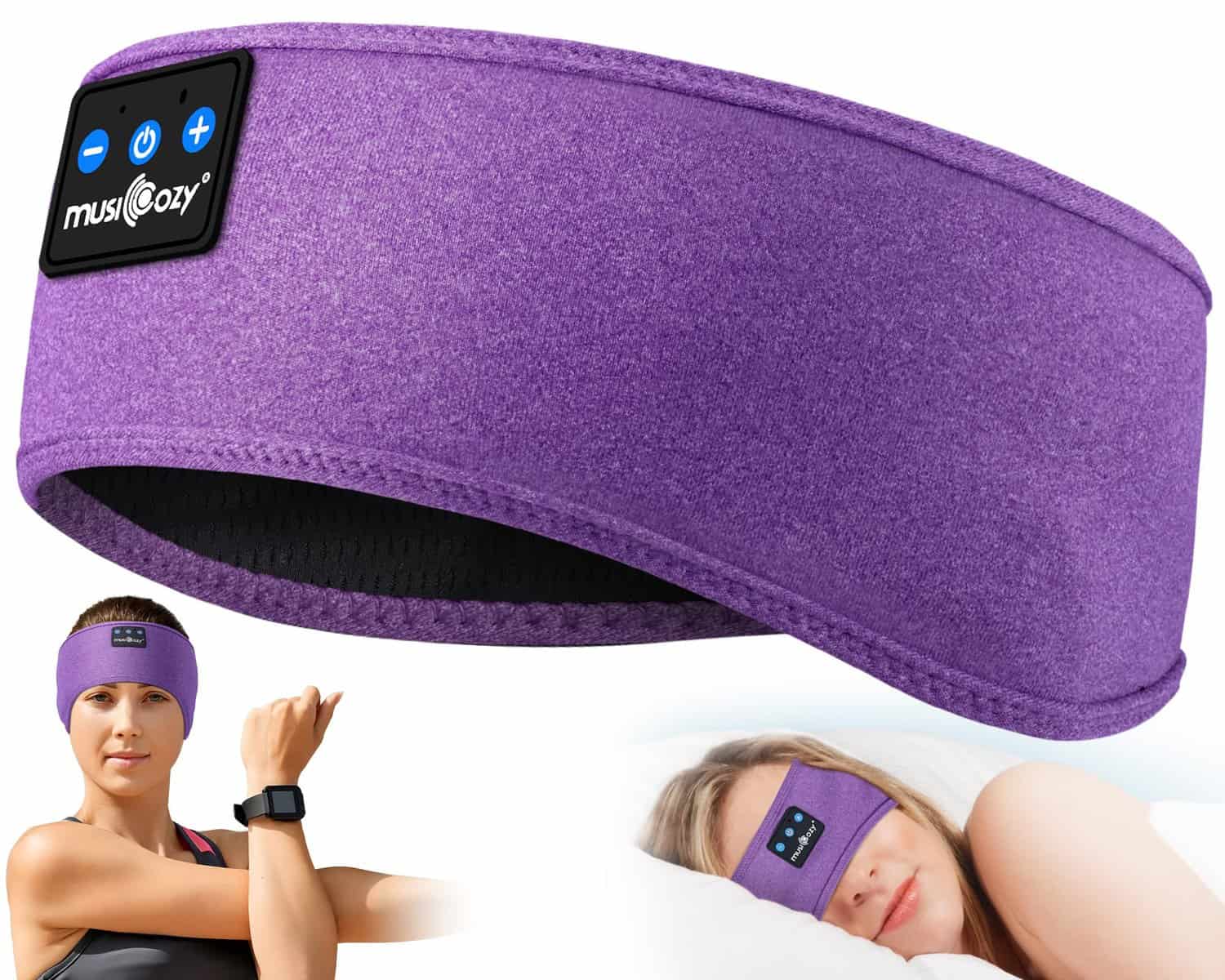 MUSICOZY Bluetooth 5.2 Headband Sleep Headphones Headband Headphones Sports Wireless Music Earphones Eye Mask Earbuds for Workout Running Travel Yoga Mom Women Cool Gadgets Unique Gifts