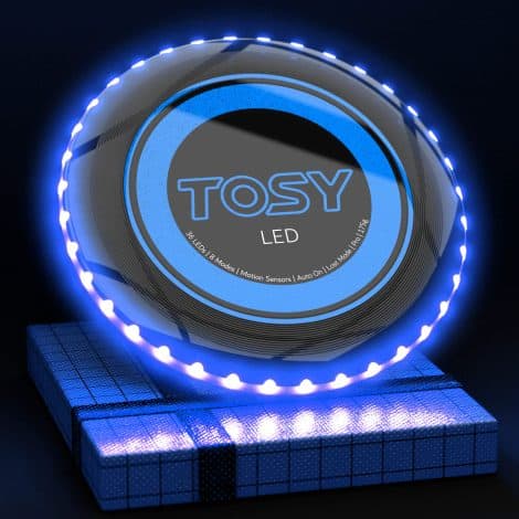 TOSY Flying Disc – Color-changing LED frisbee, vibrant, versatile, rechargeable, perfect gift for outdoor enthusiasts.