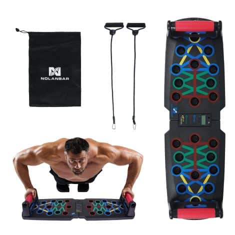 Home Fitness Bundle: Nolanbar Push Up Board + Resistance Bands, perfect for effective at-home workouts.