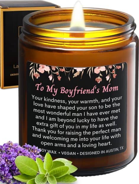 Rosa Vila “Mother of My Boyfriend” Candle, perfect gift for your boyfriend’s mom’s birthday from you.