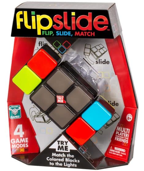 Flipslide Game: The ultimate handheld electronic puzzle that challenges your skills in 4 exciting game modes! Ages 8+. Batteries included.