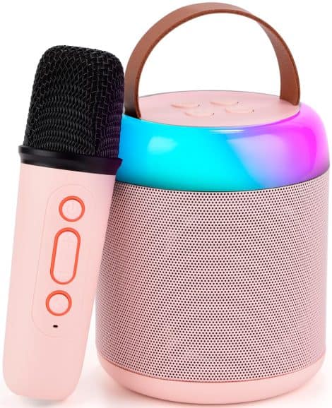 Bluetooth-enabled Kids Karaoke Machine with Wireless Microphone – Perfect Stocking Stuffer for Boys and Girls. Suitable for ages 3-12+.