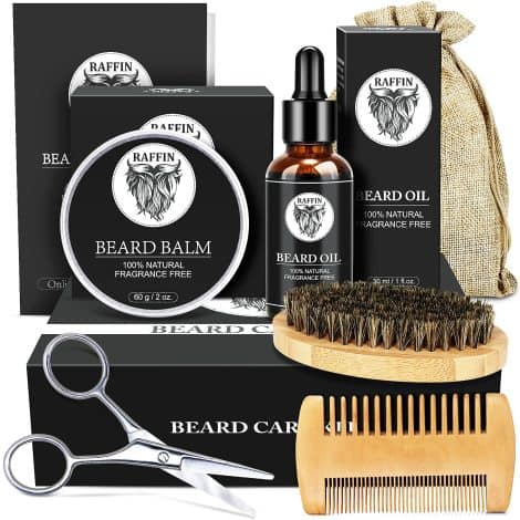 RAFFIN Beard Care Kit – Perfect Christmas & Birthday Gifts for men, from Dad to Son.