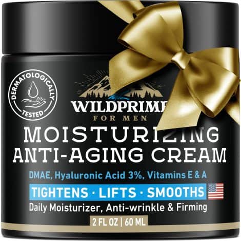 Men’s skincare cream that reduces aging and wrinkles, made in the USA with collagen, hyaluronic acid, vitamins, and avocado oil. Use day and night, 2 oz.