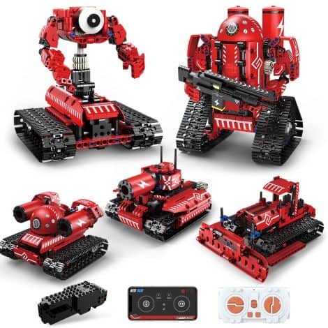 BEHOWL STEM Robot offers a 495-piece programmable building block set that projects educational 5-in-1 toys. Perfect gift for kids aged 8-16.