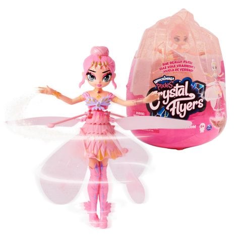 Magical flying doll toy for girls, Hatchimals Pixies Crystal Flyers in pink. Perfect gift for ages 6+.