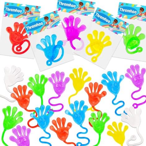 40 Sticky Hands for Kids – Stretchy Treasure Box Toy, Perfect for Goodie Bags, Party Favors.