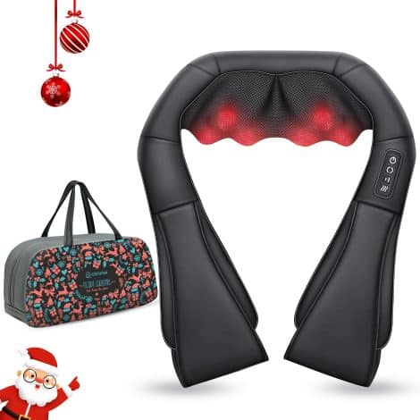 Get instant muscle pain relief with the COMFIER Shiatsu Neck and Back Massager. Perfect Christmas gift for all!